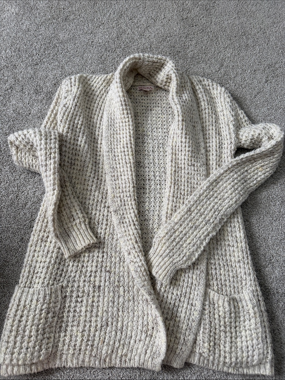 Merona Cream Open-Front Chunky Knit Cardigan